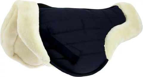 Equithème Cushion Sattelpad aus Baumwolle Blau für Warmblut – Bild 1 von 4