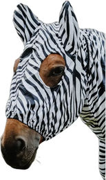 Equithème Ekzem-Schutzhaube Fliegenmaske für Pferde aus Polyester in Schwarz Weiß oder Bunt Größe M – Bild 1 von 2