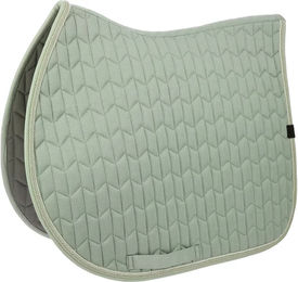 Produktbild von Equithème Excellence Satteldecke für Pferde aus Polyester in Grau oder Grün für Vollblut