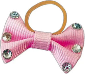 Equithème Flechtschleife für Pferde mit Strass in Transparent Rosa – Bild 1 von 2