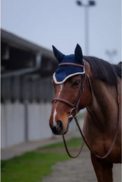 Produktbild von Equithème Fliegenhaube für Pferde aus Denim in Blau