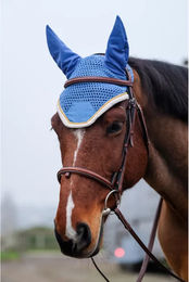 Produktbild von Equithème Fliegenhaube für Pferde aus Denim in Blau