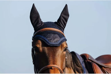 Produktbild von Equithème Fliegenhaube für Pferde aus Polyester in Blau