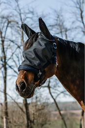 Produktbild von Equithème Fliegenhaube mit UV-Schutz Schwarz Größe L