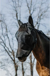 Equithème Fliegenmaske mit UV-Schutz 2in1 aus Polyester in Schwarz – Bild 1 von 2