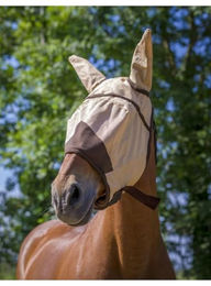 Equithème Fly Protector Fliegenmaske für Pferde Beige Braun XL – Bild 1 von 2