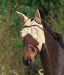 Produktbild von Equithème Fly Protector Maske für Pferde Karamell Braun Einheitsgröße