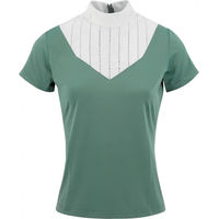 Produktbild von Equithème Funza Turnier-Poloshirt für Damen in Grün XL aus Polyester
