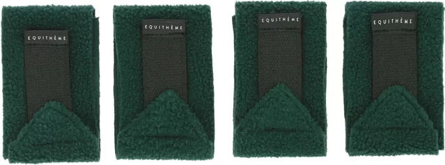 Produktbild von Equithème Gamaschen aus Fleece für Pferde in Grün Größe S 2er Pack
