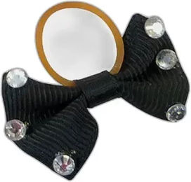 Equithème Geflochtene Pferdeschleife mit transparenten Strasssteinen in Schwarz und Kristallfarben – Bild 1 von 2