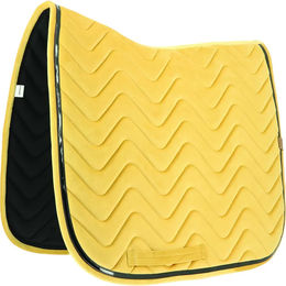 Equithème Glossy Dressurschabracke für Pferde aus Velours in Schwarz und Gelb – Bild 1 von 11