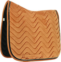 Equithème Glossy Dressurschabracke für Warmblut in Schwarz oder Orange mit Velours – Bild 1 von 2