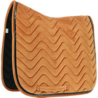 Produktbild von Equithème Glossy Dressurschabracke für Warmblut in Schwarz oder Orange mit Velours