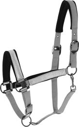 Produktbild von Equithème Glowy Pferd Halfter in Schwarz und Grau