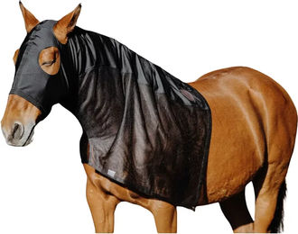 Produktbild von Equithème Halsdecke für Pferde aus Lycra und Mesh in Schwarz für Vollblut