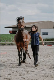 Produktbild von Equithème Hybrid-Reitweste Luna für Mädchen in Blau aus wasserabweisendem Polyester