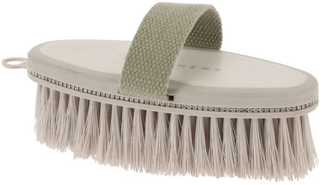 Produktbild von Equithème Kardätsche Je t'aime Bürste mit Strass Besatz in Beige und Weiß