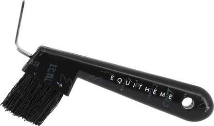 Produktbild von Equithème Klauenpfleger Teenage Hufkratzer aus Edelstahl Schwarz für Pferde