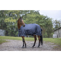 Produktbild von Equithème Light Regendecke für Pferde Marineblau/Grau mit 145 cm Rückenlänge