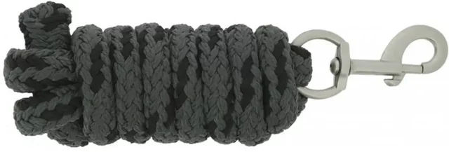 Produktbild von Equithème Longe für Pferde aus Jacquard-Polyester in Schwarz und Grau