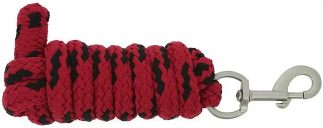 Produktbild von Equithème Longe zum Longieren aus Jacquard-Polyester in Schwarz und Rot