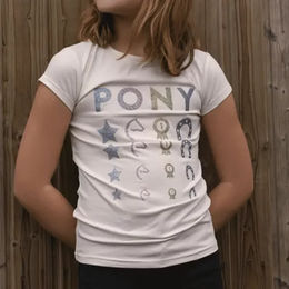 Produktbild von Equithème Mädchen T-Shirt Lise aus Bio-Baumwolle Blau Weiß Größe 4 Jahre