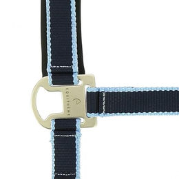 Produktbild von Equithème Pferdehalfter aus Nylon in Blau für Warmblut