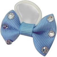 Produktbild von Equithème Pferdeschleife mit Strass in Transparent Blau aus Silikon