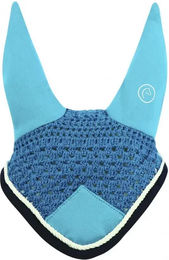 Equithème Polyfun Fliegenhaube für Pferde aus Baumwolle in Blau – Bild 1 von 2