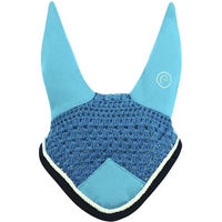 Produktbild von Equithème Polyfun Fliegenhaube für Pferde aus Baumwolle in Blau