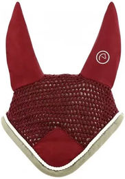 Equithème Polyfun Fliegenhaube für Pferde aus Baumwolle in Rot für Ponys – Bild 1 von 2
