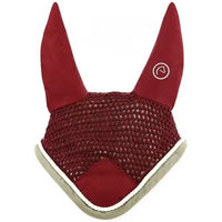 Produktbild von Equithème Polyfun Fliegenhaube für Pferde aus Baumwolle in Rot für Ponys