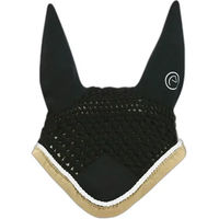Produktbild von Equithème Polyfun Fliegenhaube für Ponys aus Baumwolle in Schwarz