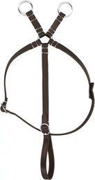 Produktbild von Equithème Pony Academy Mini-Martingal Pferde-Spielzeug aus Leder in Weiß und Braun
