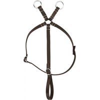 Produktbild von Equithème Pony Academy Mini-Martingal Pferde-Spielzeug aus Leder in Weiß und Braun