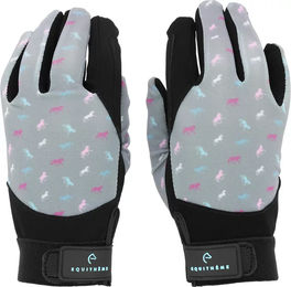 Produktbild von Equithème Reithandschuhe Maelle für Kinder aus Polyester in Grau oder Bunt für 7/8 Jahre