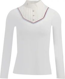 Produktbild von Equithème Reitshirt Cabourg Polo für Damen in Weiß mit langen Ärmeln