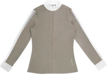 Equithème Reitshirt Estoril Long Sleeve Polo Damen Beige Größe L – Bild 1 von 8