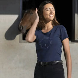 Produktbild von Equithème Reitshirt für Damen aus Bio-Baumwolle Blau Größe S