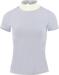 Produktbild von Equithème Reitshirt Polo Damen Weiß Lila Polyamid Größe S