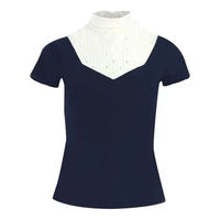 Produktbild von Equithème Reitshirt Polo für Damen aus Baumwolle Weiß Blau XS