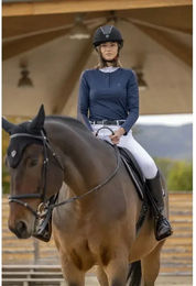Produktbild von Equithème Reitshirt Polo für Damen Blau Größe L