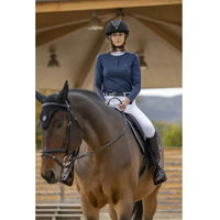 Produktbild von Equithème Reitshirt Polo für Damen Blau Größe L