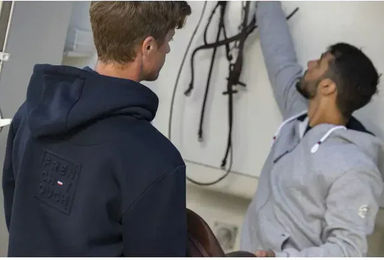 Equithème Reitshirt Sweatshirt mit Reißverschluss Blau XXL – Bild 1 von 6