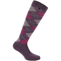 Produktbild von Equithème Reitsocken Argyle aus Baumwolle Unisex Bunt Rosa Lila Größe 35/38
