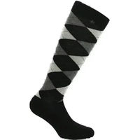 Produktbild von Equithème Reitsocken Argyle aus Baumwolle Unisex Schwarz Grau Größe 35/38