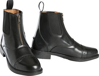 Equithème Reitstiefel aus Leder für Kinder Unisex Schwarz mit Reißverschluss – Bild 1 von 2