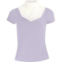 Produktbild von Equithème Reitturnier Poloshirt Damen aus Baumwolle Weiß Lila XS