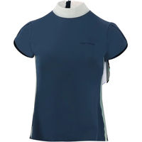 Produktbild von Equithème Reitturnier Poloshirt Damen Ocala in Weiß und Blau aus Polyamid