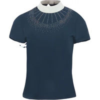 Produktbild von Equithème Reitturnier-Poloshirt Damen Weiß Blau Größe L
